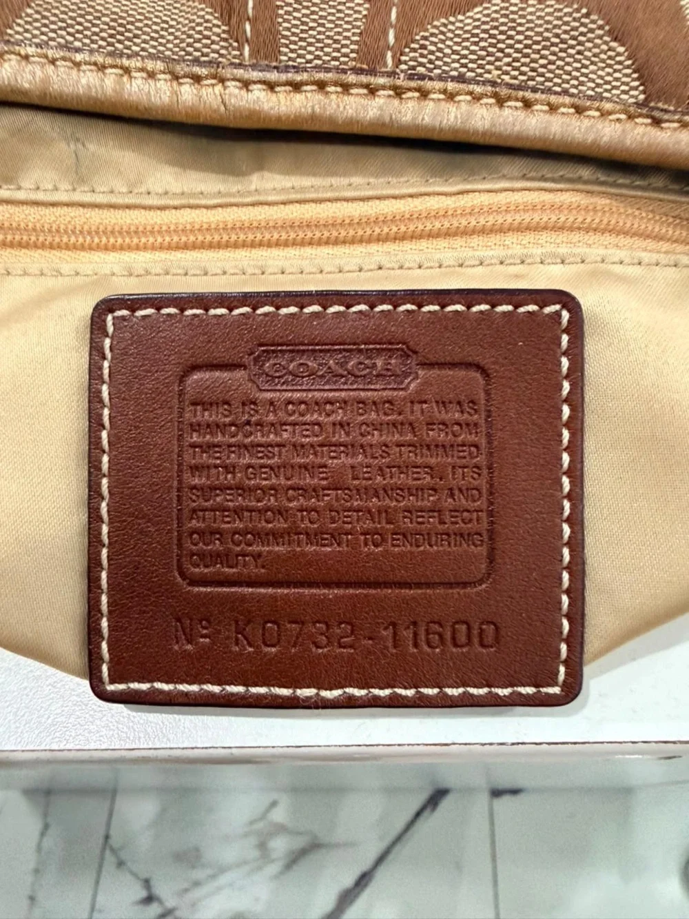 Coach Ergo Y2K Monogram Canvas Leather Hobo Brown Tan Shoulder Bag VTG #11600
